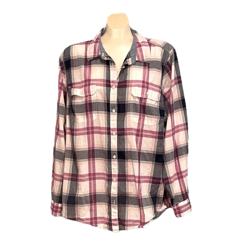 💚 St. John’s Bay Plaid Button-Up Shirt, Size 3X